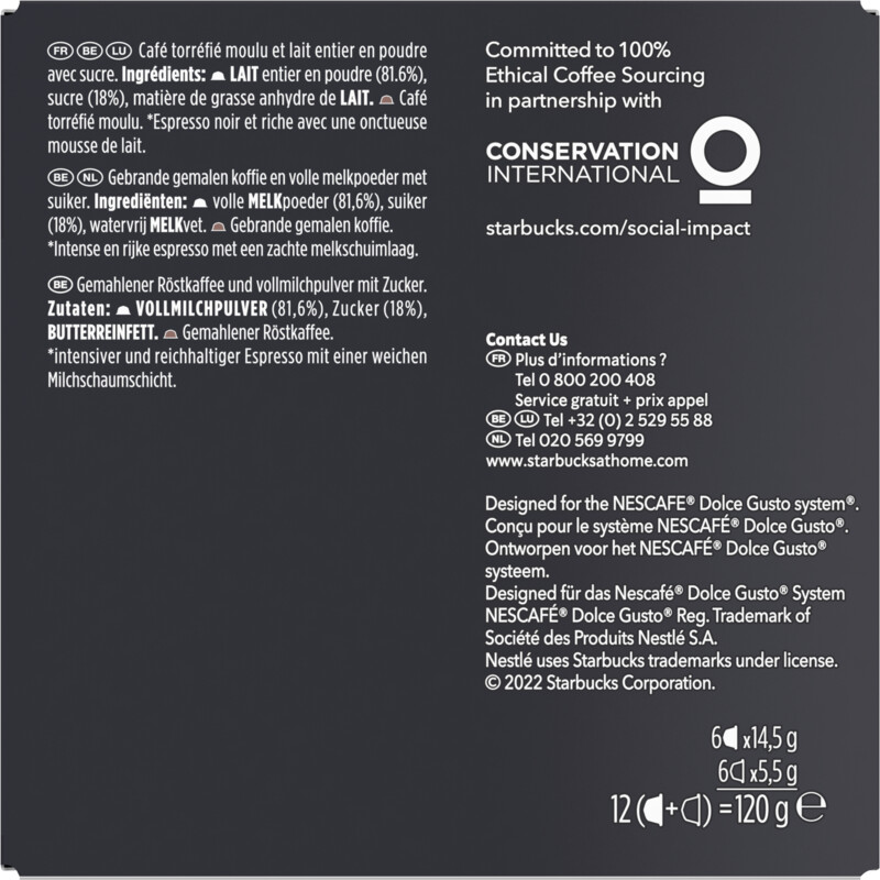 Een afbeelding van Starbucks Dolce gusto compatible cappuccino