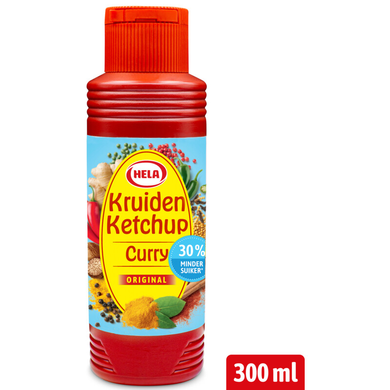Een afbeelding van Hela Kruiden ketchup curry 30% minder suiker