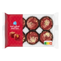 AH Red velvet muffin met crumble topping