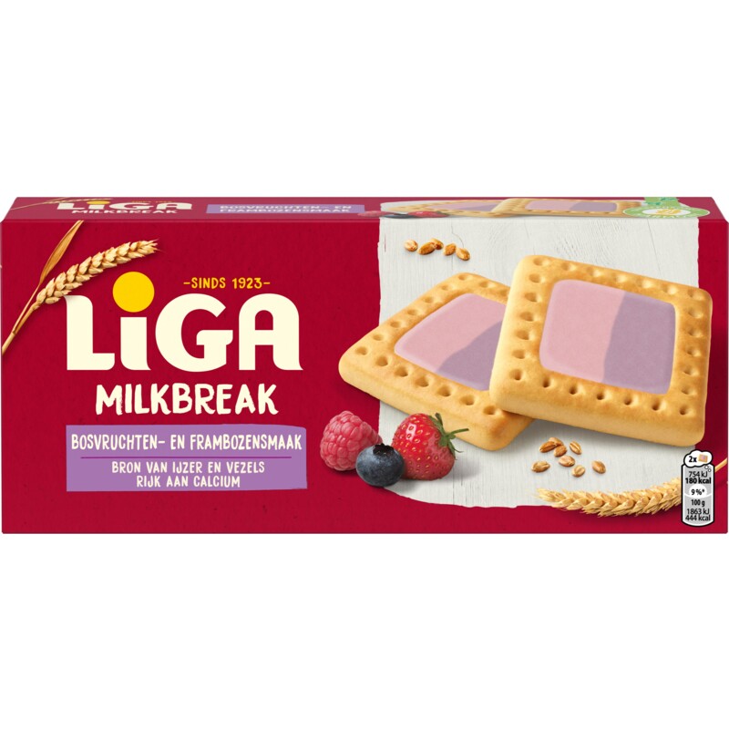 Een afbeelding van Liga Milkbreak bosvruchten/framboos
