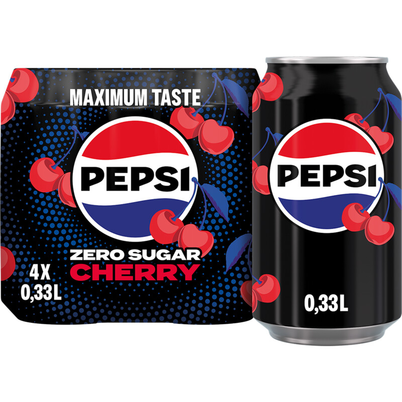 Een afbeelding van Pepsi zero cherry 4-pack