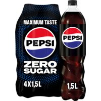 Een afbeelding van Pepsi Max zero sugar cola 4-pack