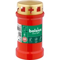 Een afbeelding van Bolsius Herdenkingslicht met deksel rood