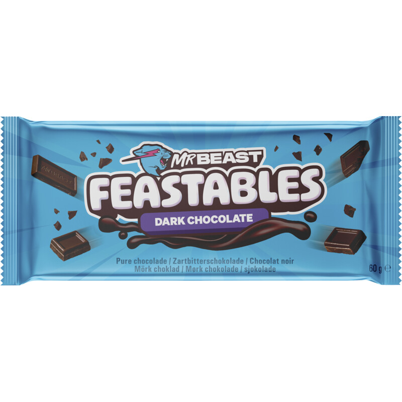 Een afbeelding van MrBeast Feastables dark chocolate