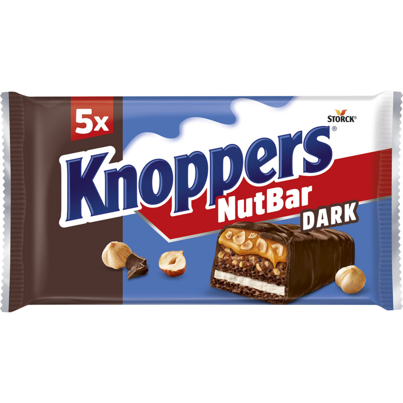 Een afbeelding van Knoppers Nutbar dark 5-pack