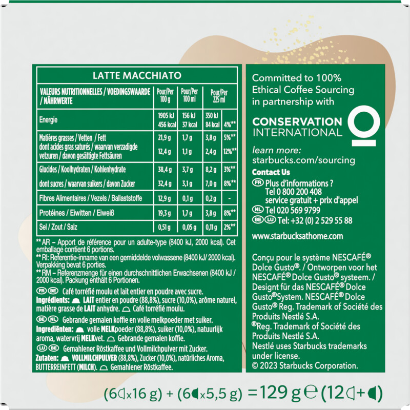 Een afbeelding van Starbucks Dolce gusto compatible latte macchiato
