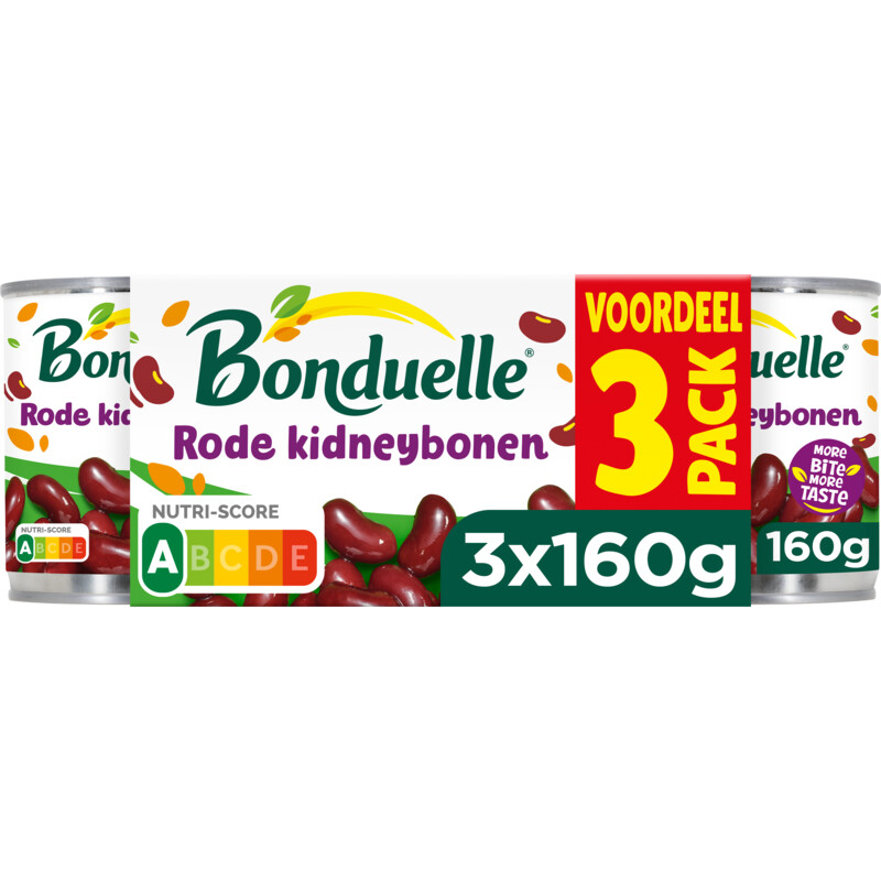 Een afbeelding van Bonduelle Rode kidneybonen 3-pack voordeel