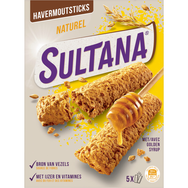 Een afbeelding van Sultana Havermoutsticks naturel