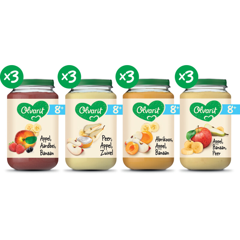 Een afbeelding van Olvarit 8+ mnd variatiemenu fruit