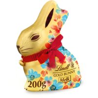 Een afbeelding van Lindt Gold bunny bloem melkchocolade paashaas