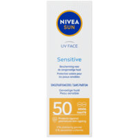 Een afbeelding van Nivea Sun Uv gezicht sensitive crème spf50