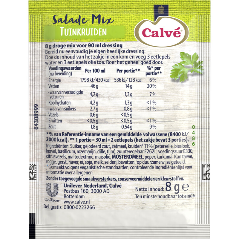 Een afbeelding van Calvé Salademix tuinkruiden