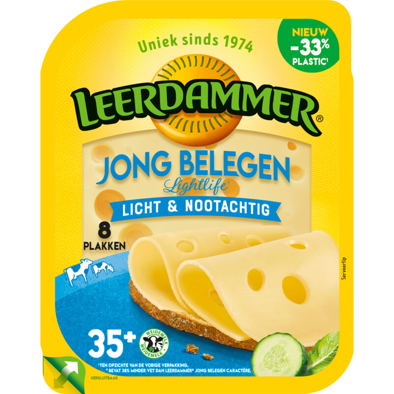 Een afbeelding van Leerdammer Lightlife jong belegen 35+ plakken
