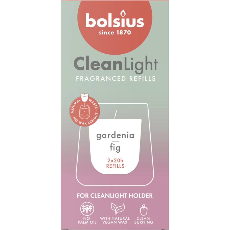 Een afbeelding van Bolsius Cleanlight candle gardenia & fig