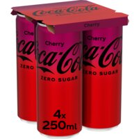Een afbeelding van Coca-Cola Zero sugar cherry 4-pack