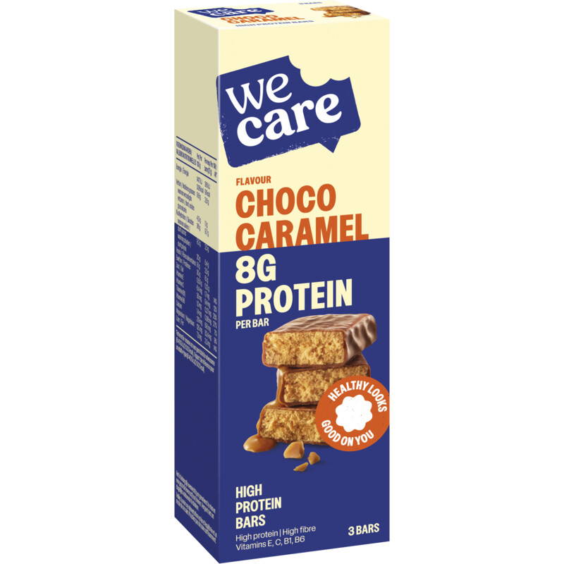 Een afbeelding van Wecare High protein bars choco caramel