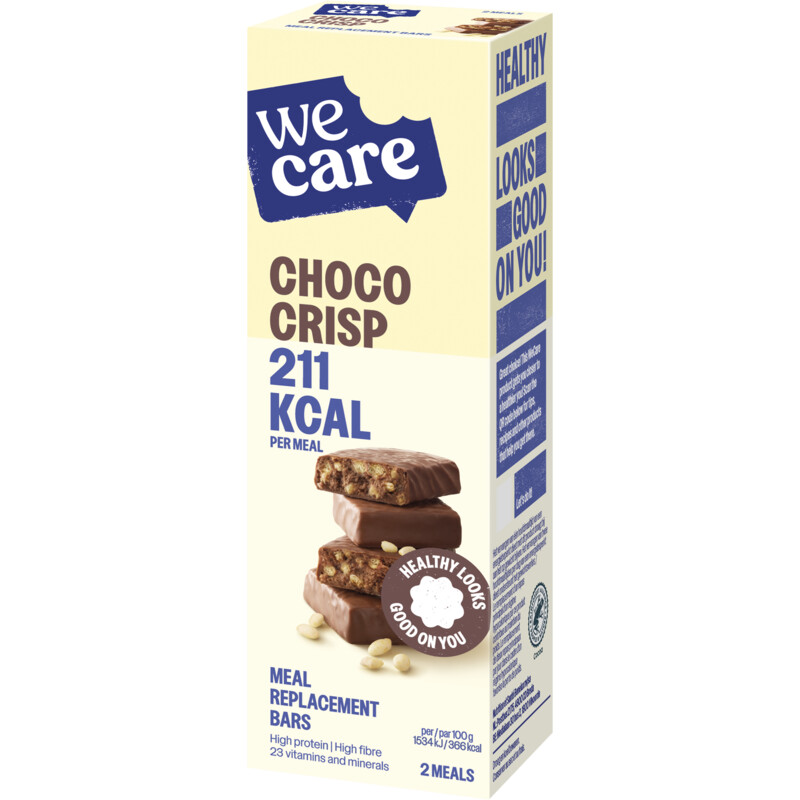 Een afbeelding van Wecare Meal replacement bars choco crisp