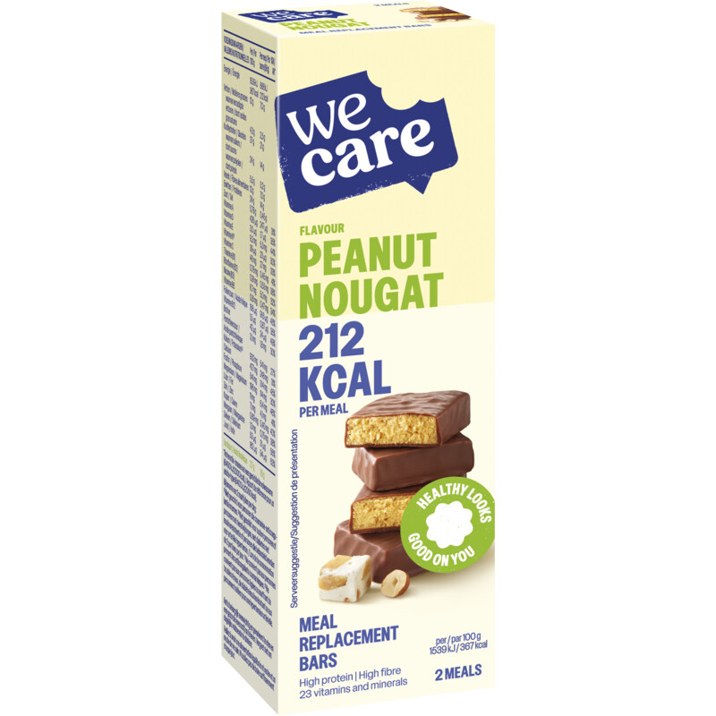 Een afbeelding van Wecare Meal replacement bars peanut nougat