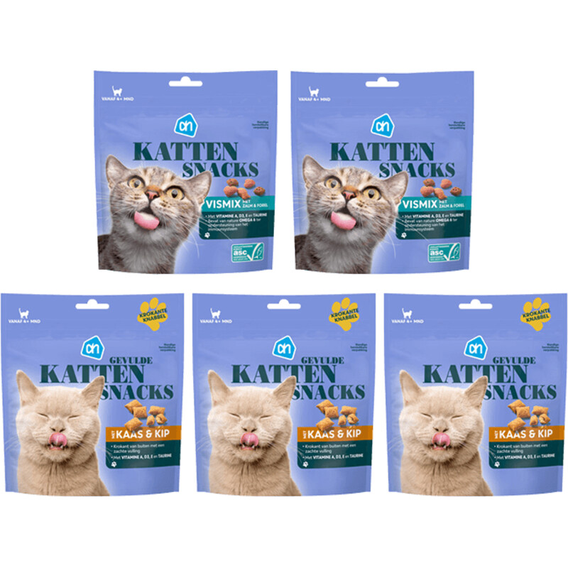 Een afbeelding van AH Gevulde kattensnacks pakket