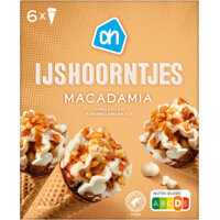 Een afbeelding van AH IJshoorntjes macadamia