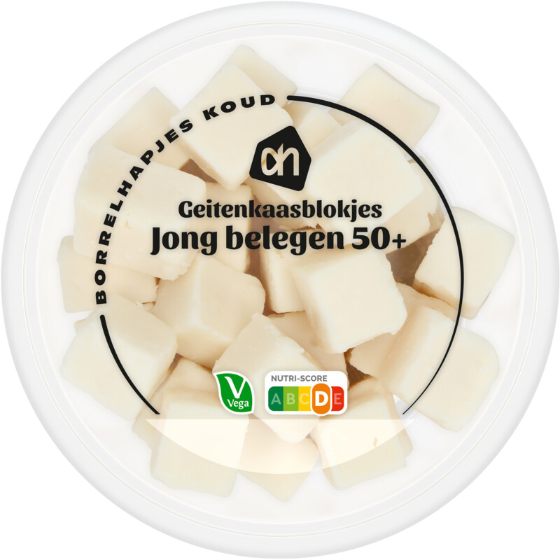 Een afbeelding van AH Geitenkaasblokjes jong belegen 50+