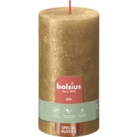 Een afbeelding van Bolsius Rustieke kaars shimmer goud 13cm