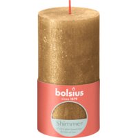 Een afbeelding van Bolsius Rustieke kaars shimmer goud 13cm