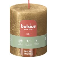Afbeelding van Bolsius Rustieke kaars shimmer goud 8cm