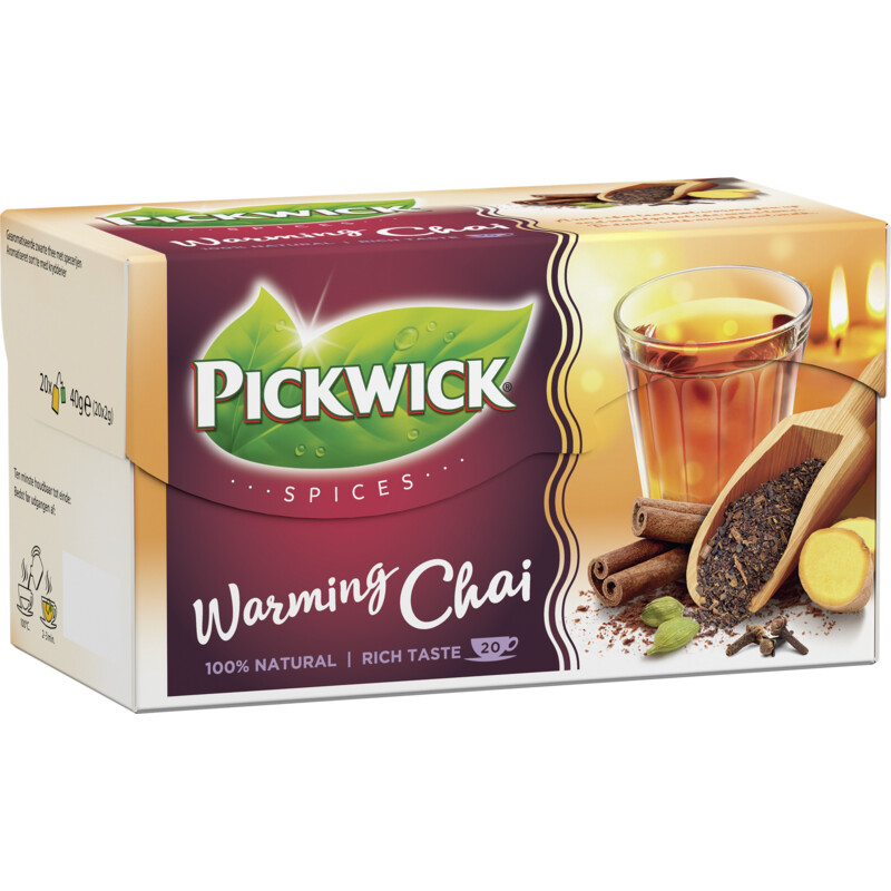 Een afbeelding van Pickwick Spices warming chai zwarte thee