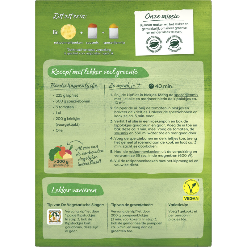 Een afbeelding van Knorr Wereldgerechten Surinaamse roti