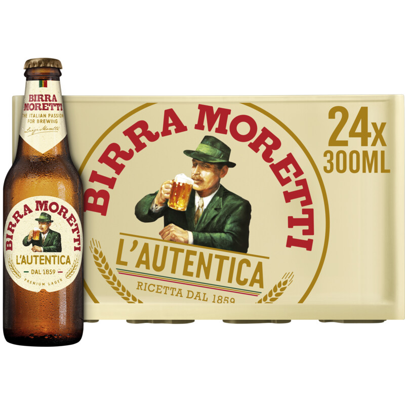 Een afbeelding van Birra Moretti L'autentica bier krat