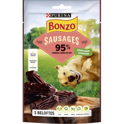 pdp-image-Bonzo Sausages hondensnack rijk aan varken