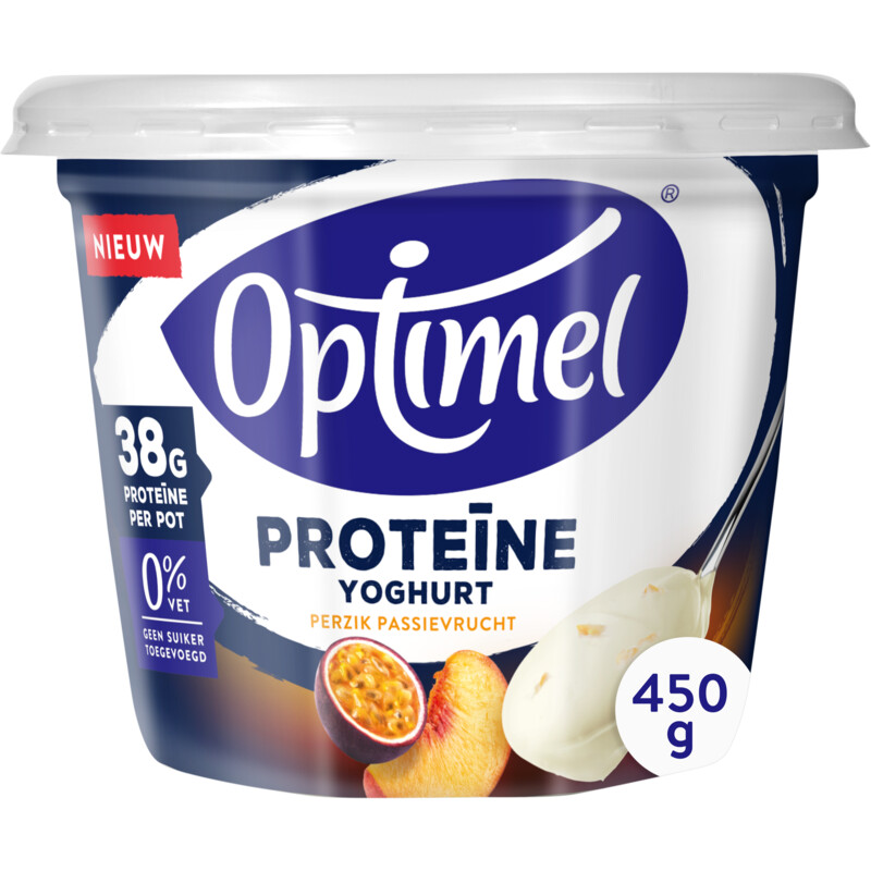 Optimel Proteïne yoghurt perzik passievrucht reserveren Albert Heijn