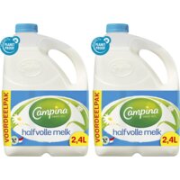 Een afbeelding van Campina Halfvolle Melk 2,4l 2-pack