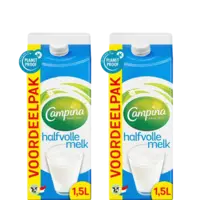 Campina Halfvolle Melk 1,5L pakket 2-pack