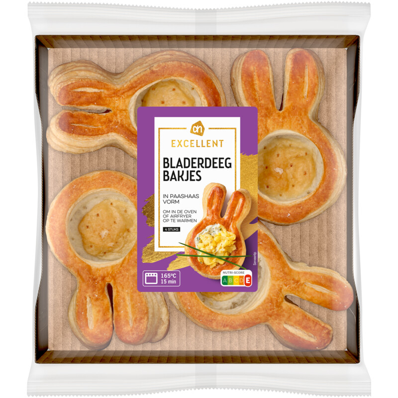 Een afbeelding van AH Excellent Bladerdeeg bakjes in paashaas vorm