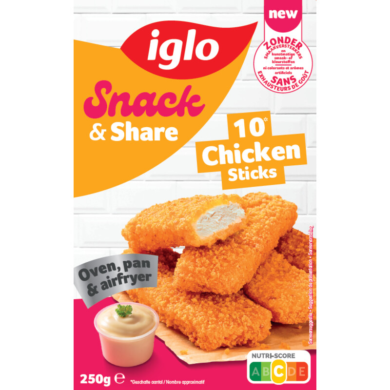 Een afbeelding van Iglo Chicken sticks bel