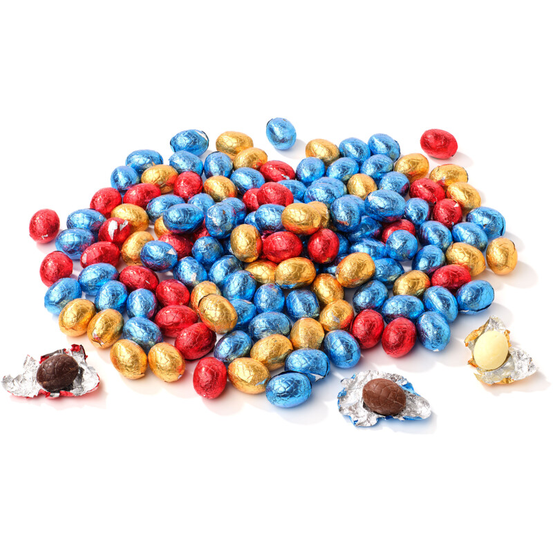 Een afbeelding van AH Chocolade eitjes assorti melk-wit-puur