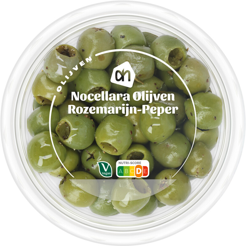 Een afbeelding van AH Nocellara olijven rozemarijn-peper