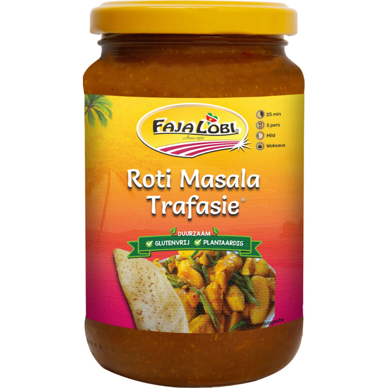 Een afbeelding van Faja Lobi Roti masala trafasie