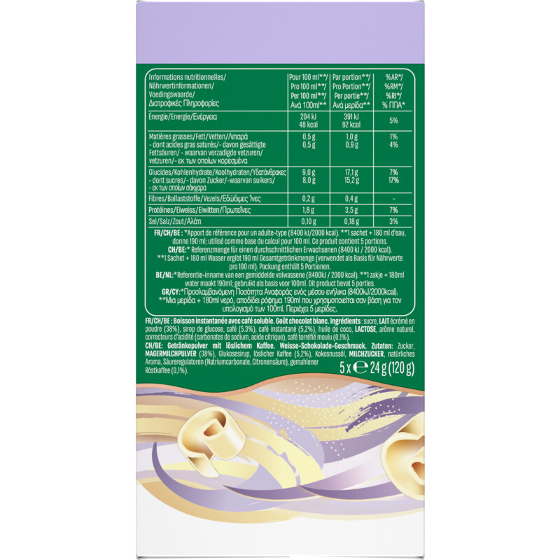 Een afbeelding van Starbucks White mocha instant sticks