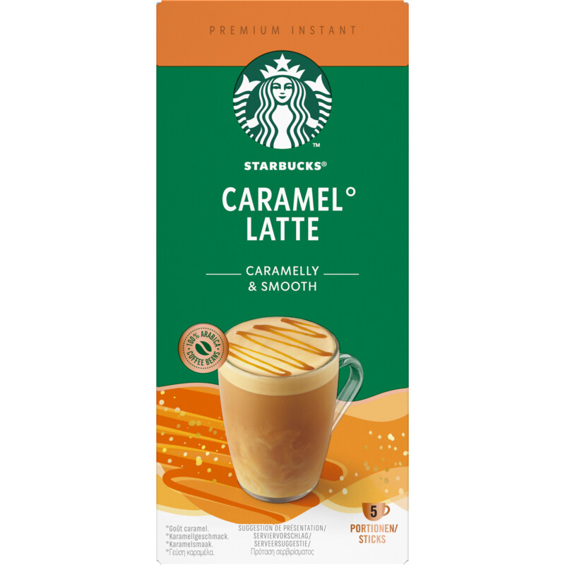 Een afbeelding van Starbucks Caramel latte instant sticks