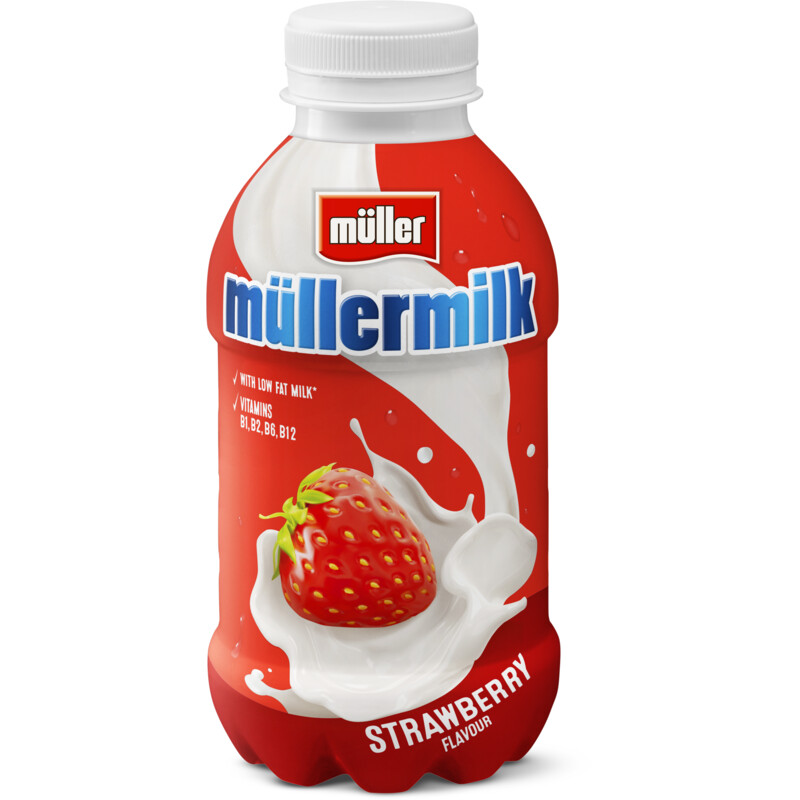 Een afbeelding van Müller Mullermilk aardbeismaak