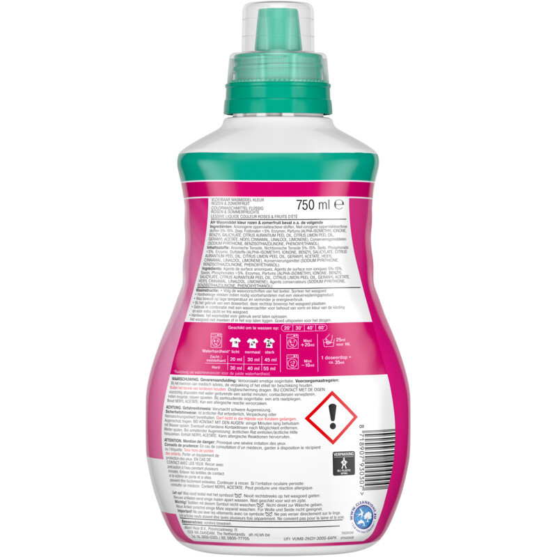 Een afbeelding van AH Wasmiddel kleur rozen & zomerfruit