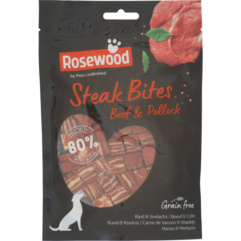 Een afbeelding van Rosewood Steak bites beef & pollock