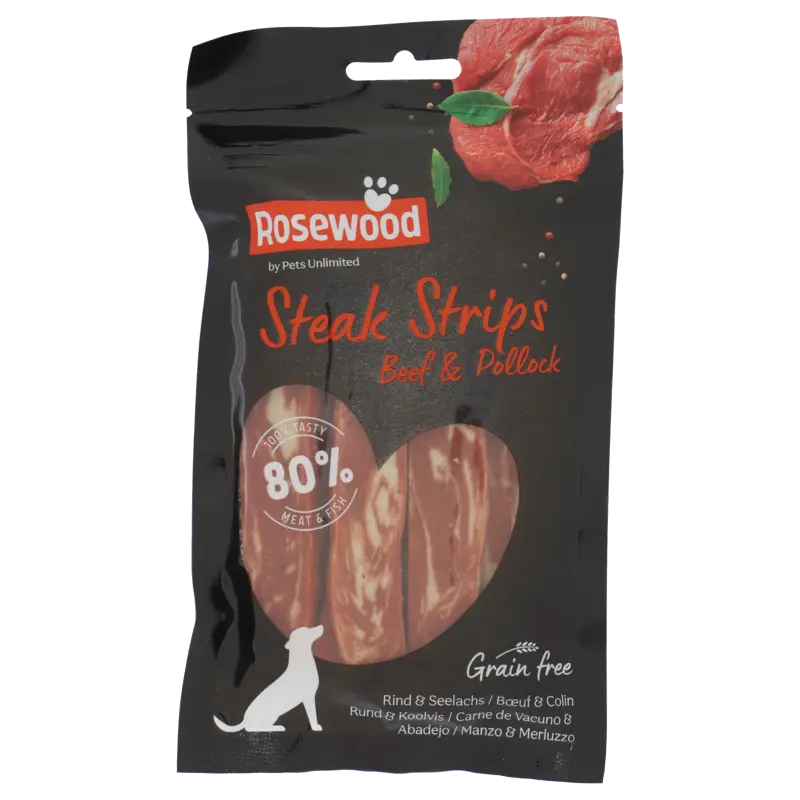 Steak strips beef & pollock
