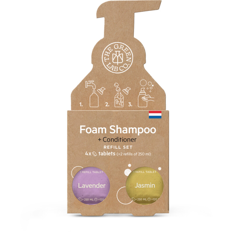 Een afbeelding van The Green Lab Co. Navulset shampoo lavendel & jasmijn