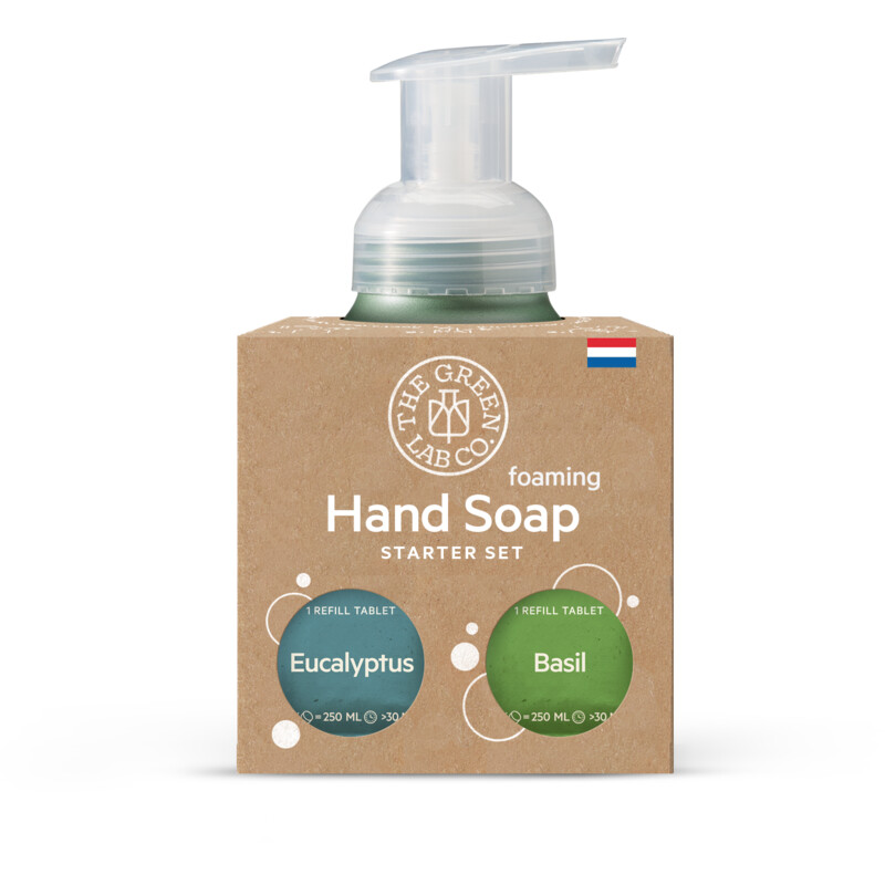 Een afbeelding van The Green Lab Co. Starterset handzeep eucalyptus basilicum