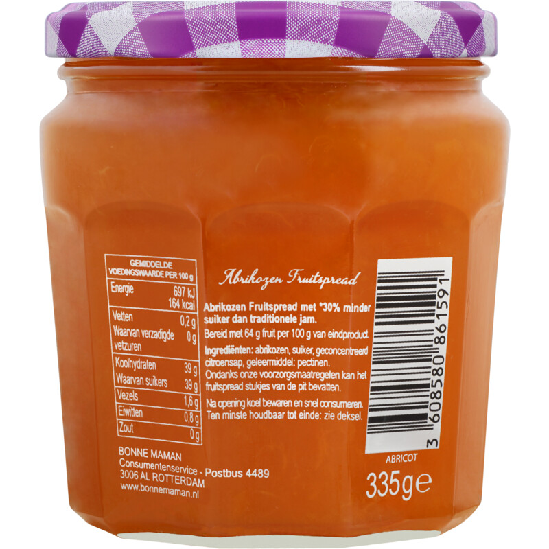 Een afbeelding van Bonne Maman Abrikozen meer fruit minder suiker