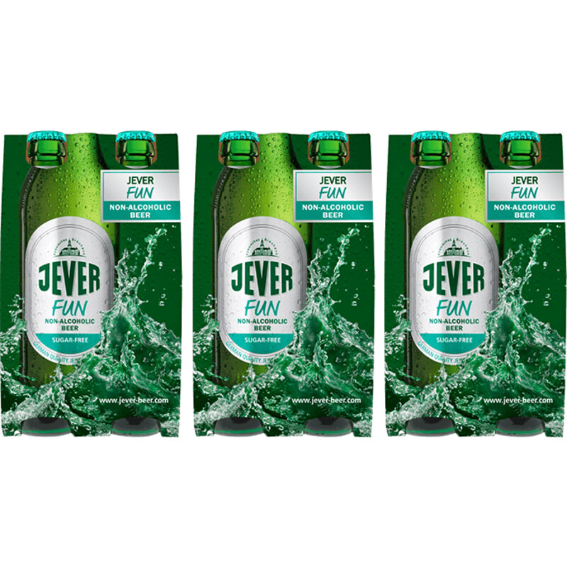 Een afbeelding van Jever Fun 0.3% alcoholvrij bier 3-pack